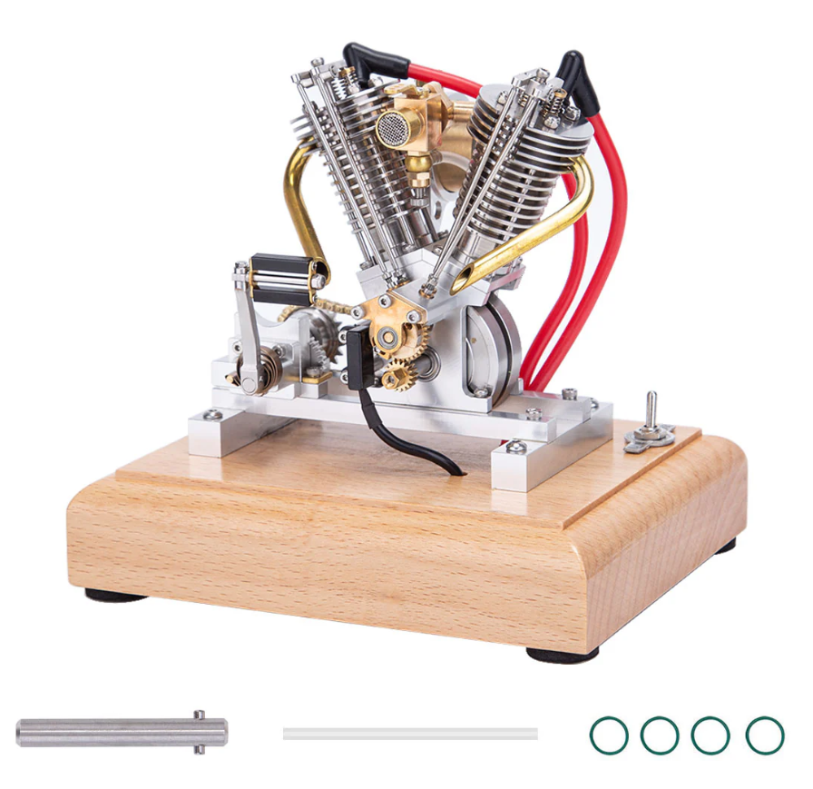 h08 hoglet v2 engine 4.2cc ohv v twin four stroke gasoline engine mini retro motorcycle engine model with pedal start h08 hoglet v2 engine 4.2cc ohv v twin four stroke gasoline engine mini retro motorcycle engine model with pedal start